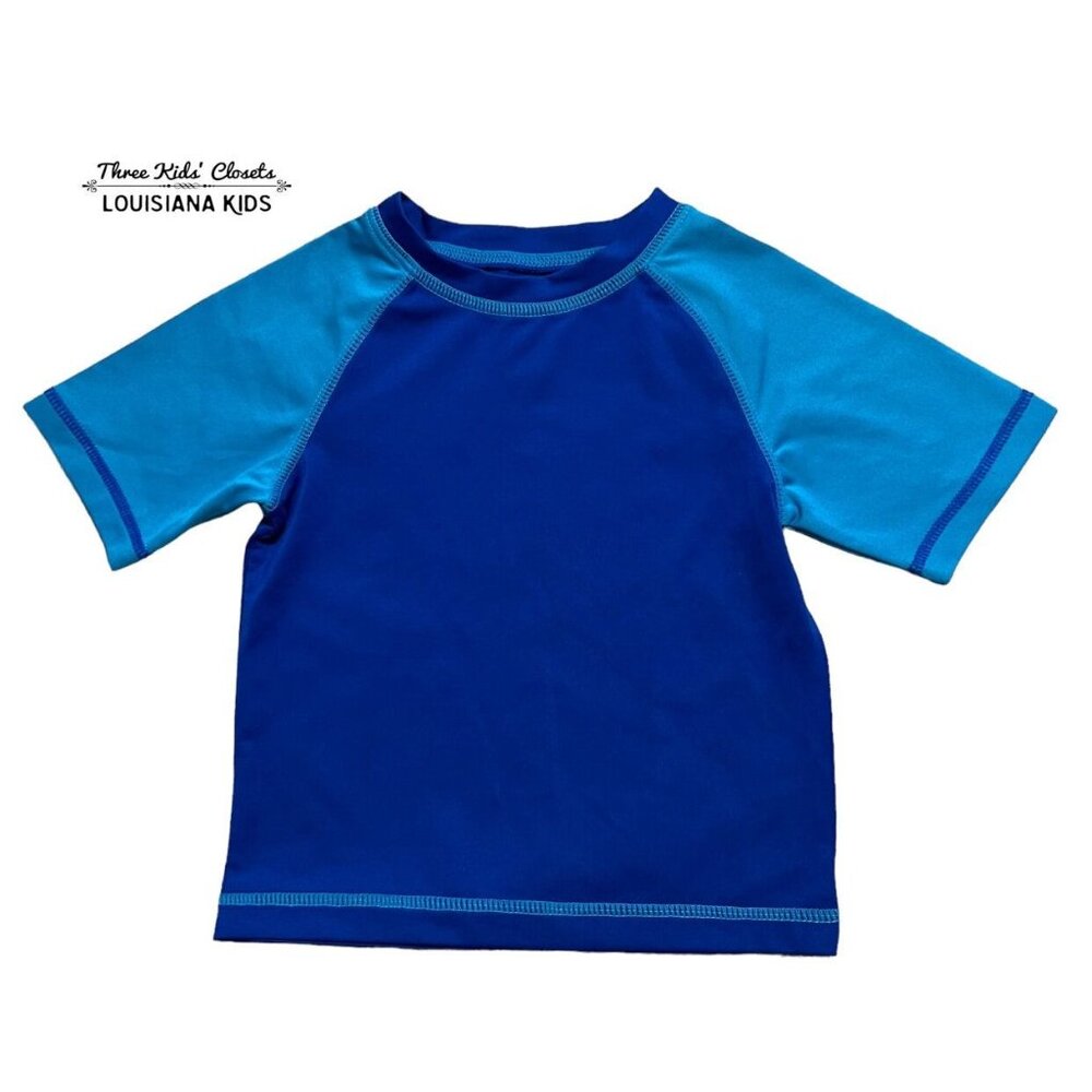 Ocean Pacific OP 18m Blue Raglan Rashguard Swim Shirt